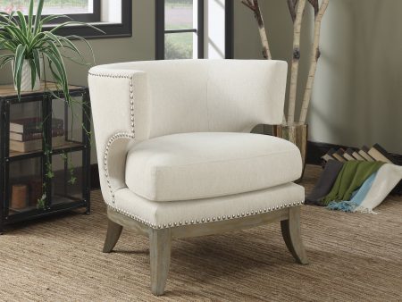 Barrel Back Accent Chair White And Weathered Grey - 902559 Online Sale