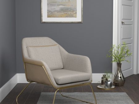 Metal Sled Leg Accent Chair Beige - 903981 Online now