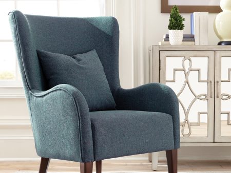 Curved Arm Upholstered Accent Chair Blue - 903963 Online