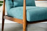 Wooden Arm Accent Chair Teal And Walnut - 905572 Fashion