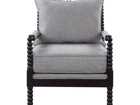 Cushion Back Accent Chair Grey And Black - 903824 Fashion