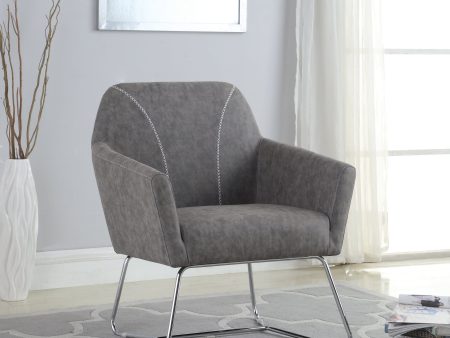 Sloped Arm Upholstered Accent Chair Grey - 903850 Discount