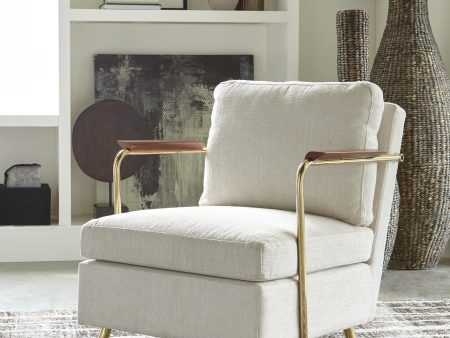 Upholstered Accent Chair Beige And Brass - 903841 For Discount