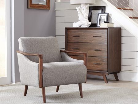 Upholstered Accent Chair Grey And Brown - 905392 For Cheap