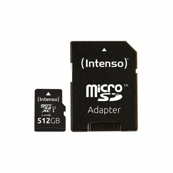 Micro SD Memory Card with Adaptor INTENSO 3423493 512 GB 45 MB s 512 GB Supply